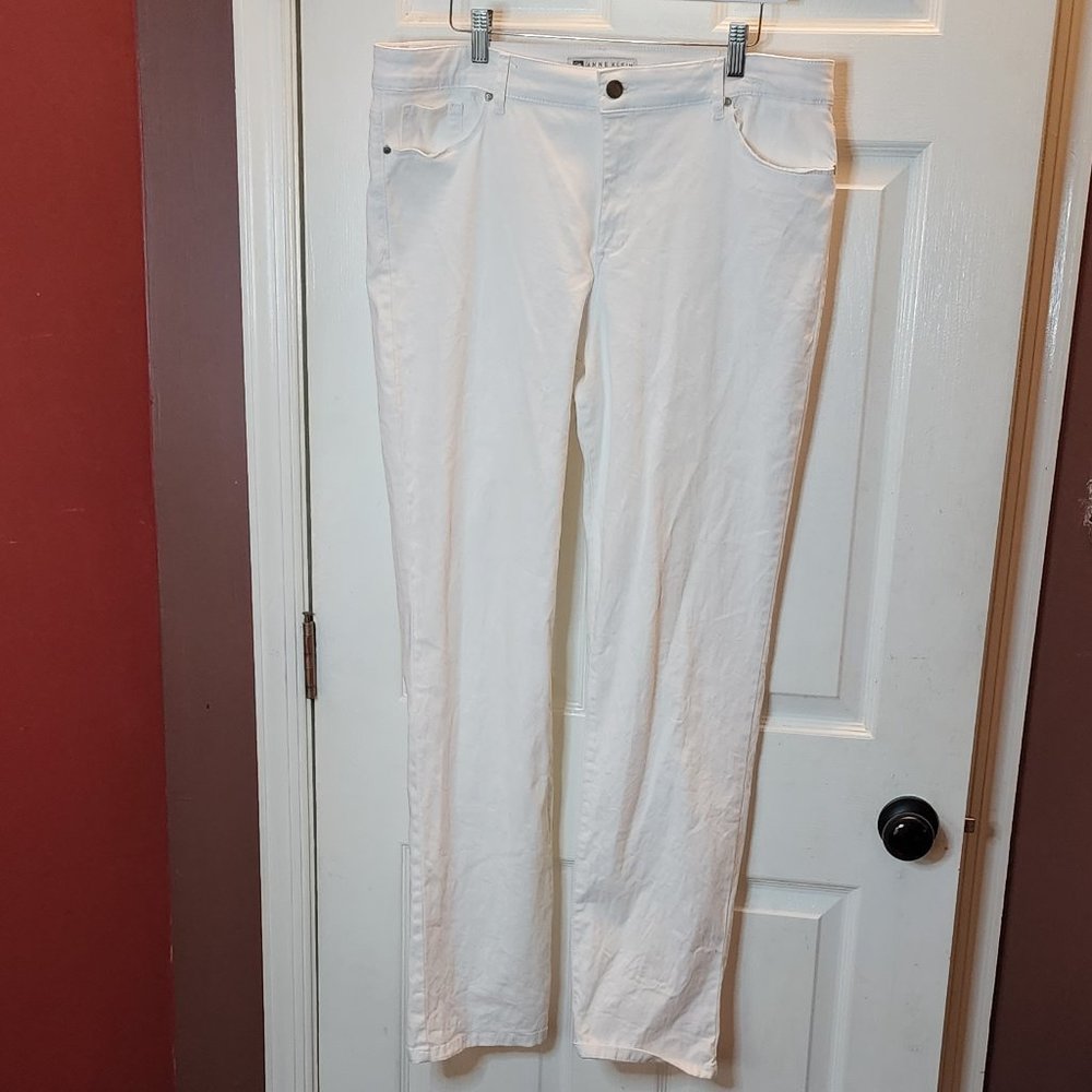 Anne Klein Women's Jeans white Straight Leg size 16